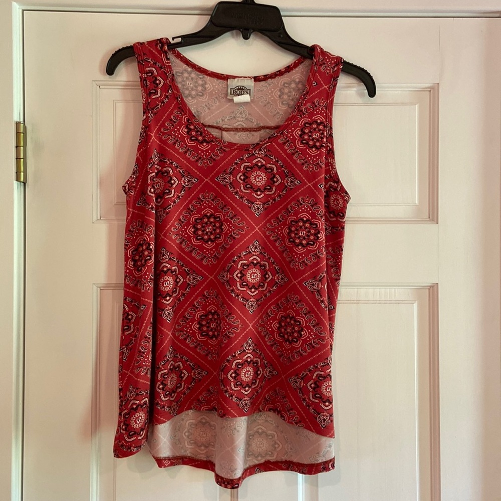 Rods Western Wear Hi Lo Bandana Tank Med
